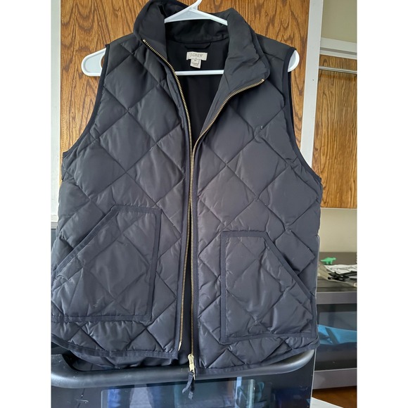 J.Crew Jackets & Blazers - J Crew Quilted Puffer Vest Black Full Zip Collar Women's Size Medium